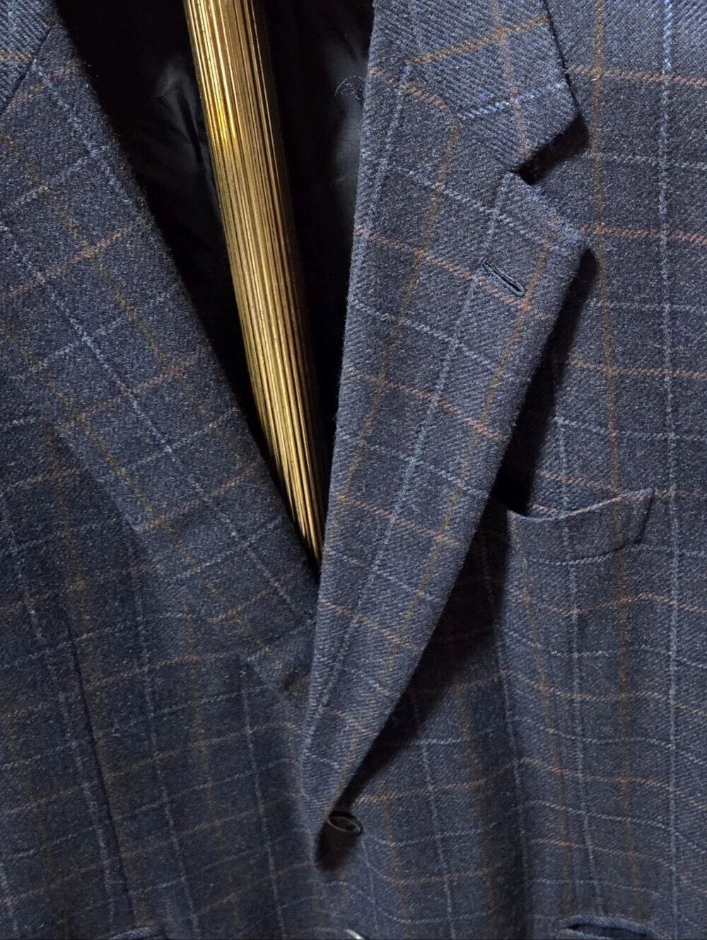 Brioni Nomentano Cashmere Blue Plaid Windowpane Blazer Sportscoat Size 46R
